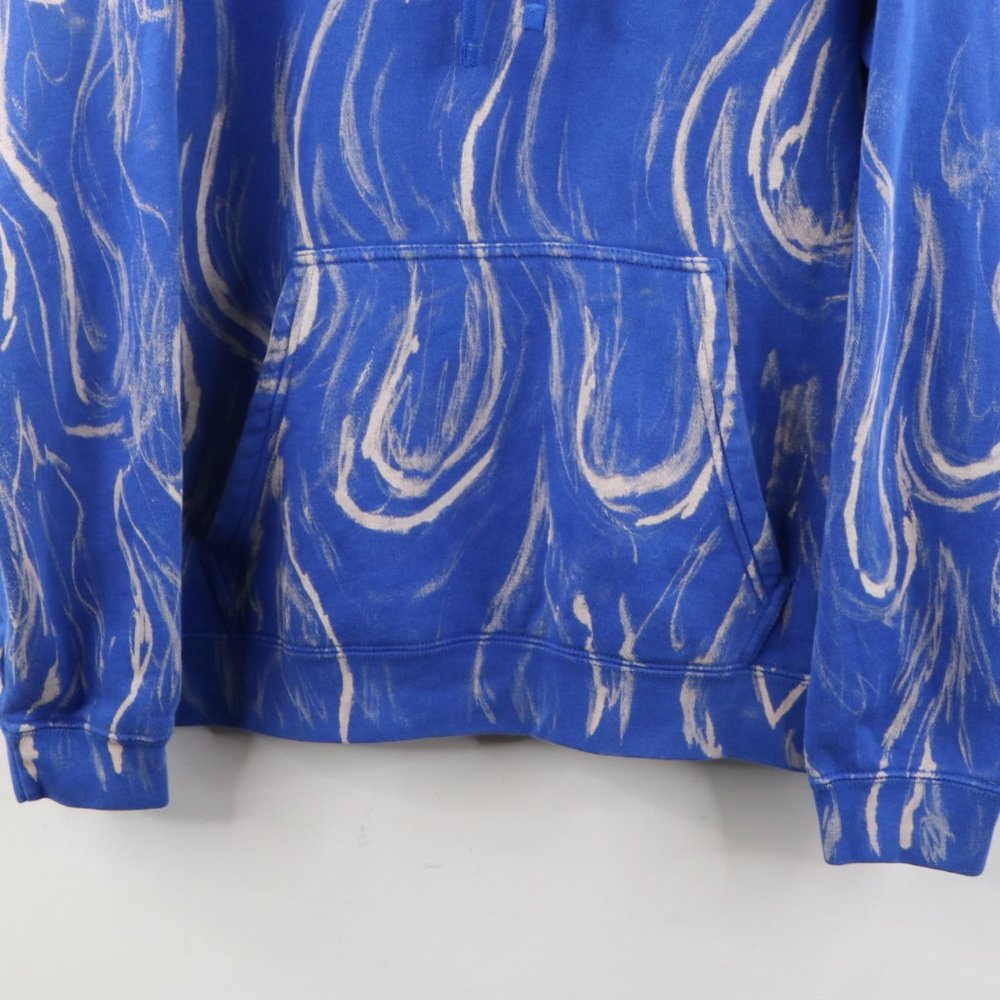 Vintage Nike Spell Out Fire Flames Hoodie Blue - Picture 3 of 8